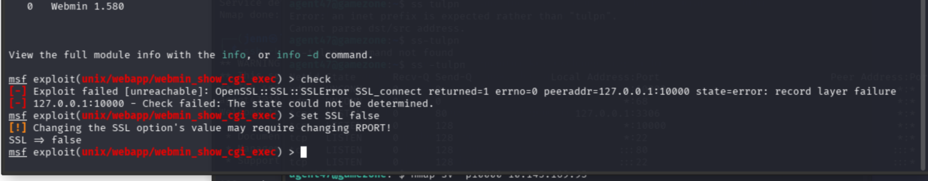 Metasploit check failing because SSL is set to true but the service is HTTP